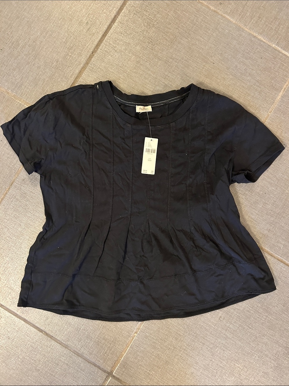Anthropologie Black Short-Sleeve Knit Tee